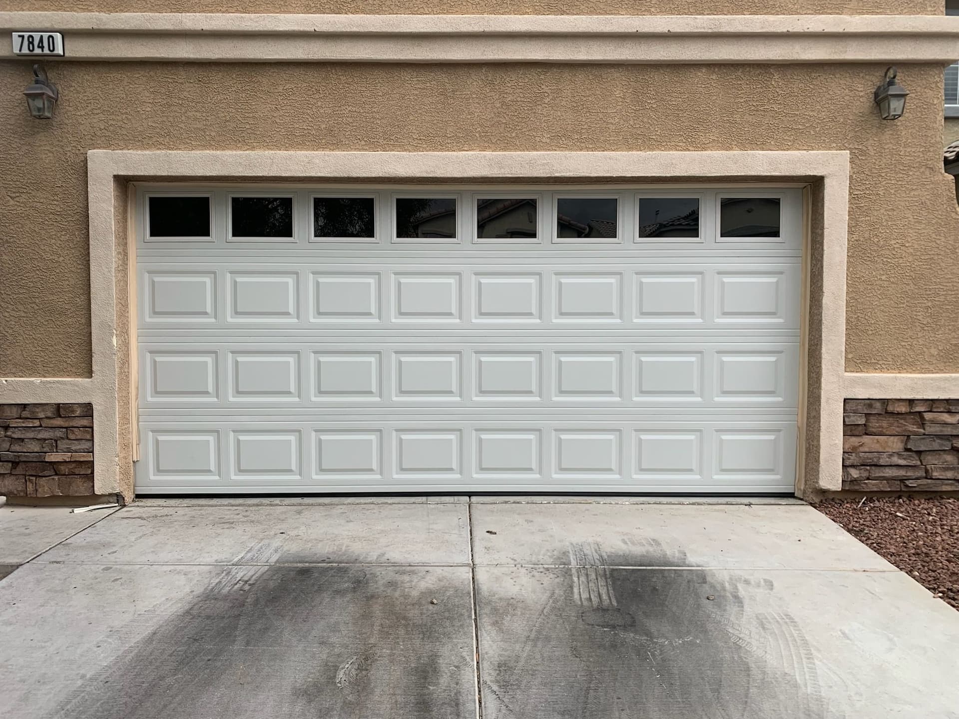 Sleek White Garage Door Installation in North Las Vegas image